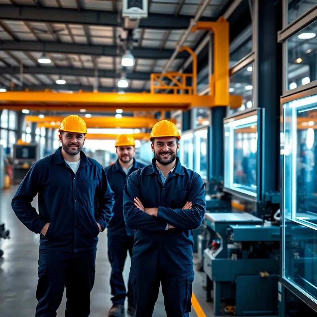 Türkiye'de modern üretim tesisi ve teknoloji çalışanları